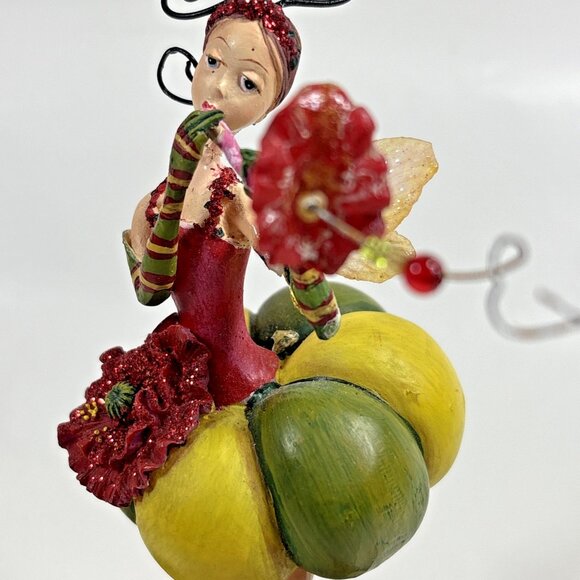 Tutti Frutti Strawberry Fairy Department 56 Stocking Mantel Hanger Christmas - Picture 7 of 12